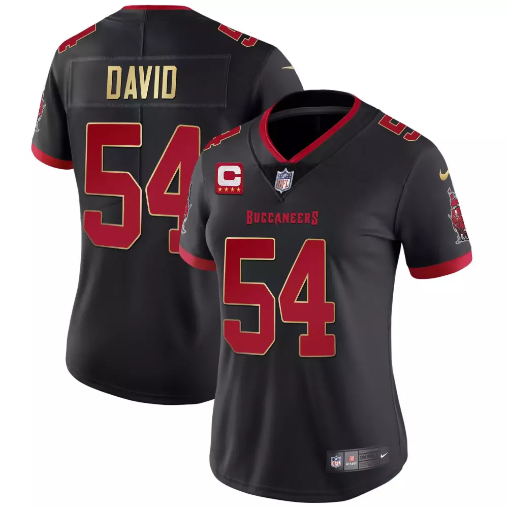Lavonte David 54 Buccaneers Jersey Black Men Red Gold Vapor All Stitched