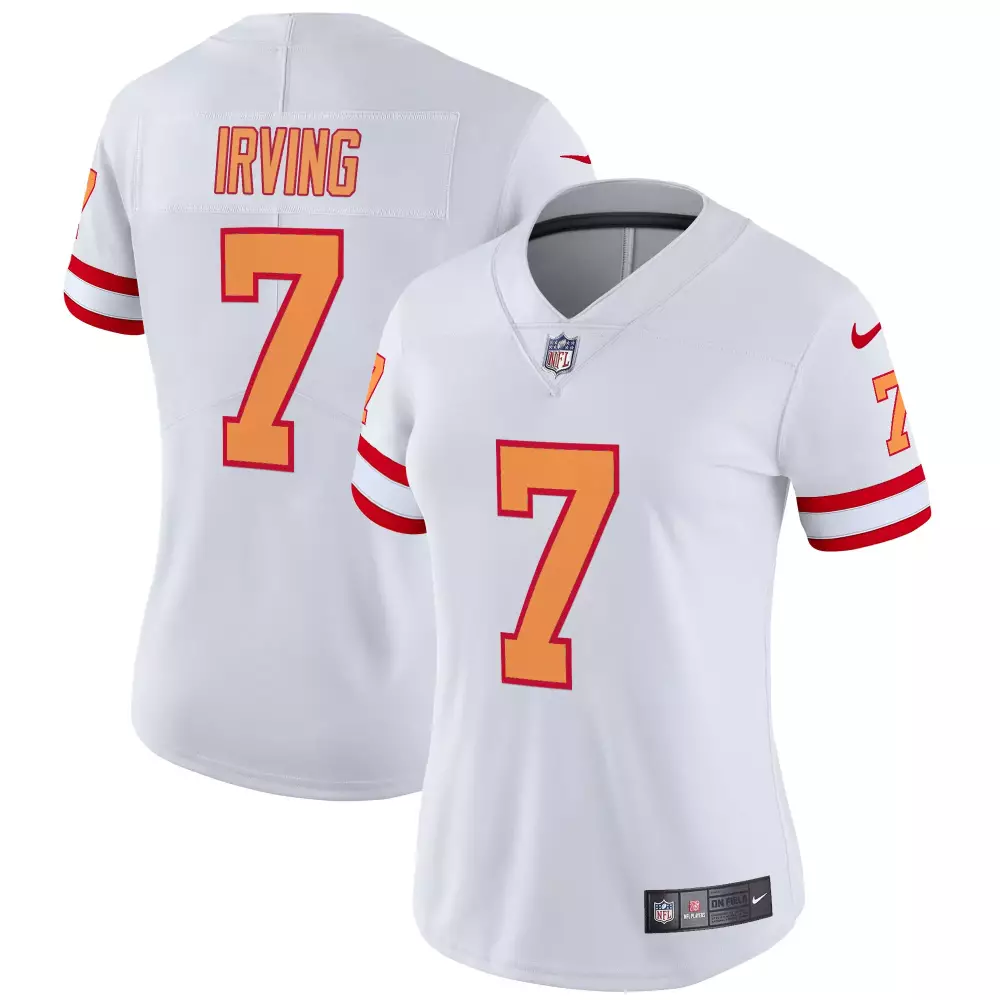 Bucky Irving 7 Kansas City Chiefs Jersey White Women Game Alternate Red Orange Throwback