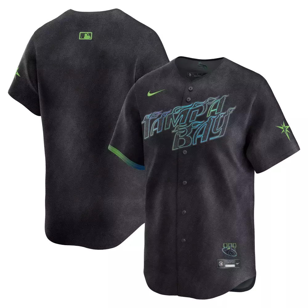 Tampa Bay Rays Jersey Black City Connect Men Alternate Green Blue Purple Stitched