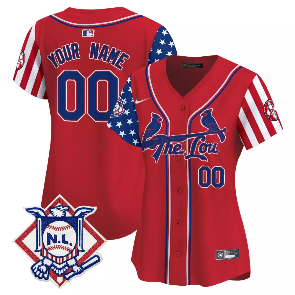Custom St. Louis Cardinals Jersey Red Nl Split Design Blue White Vapor Premier Limited