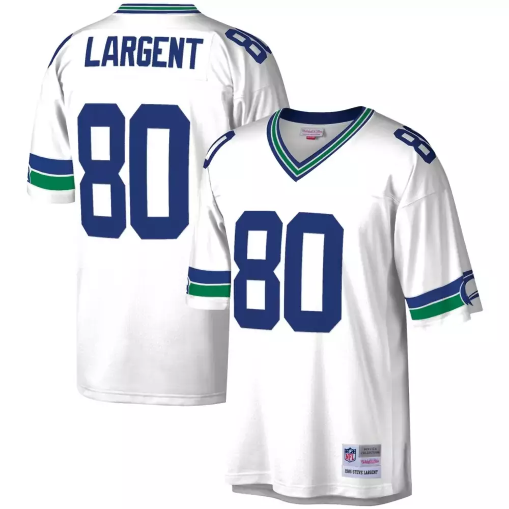 Steve Largent 80 Seattle Seahawks Jersey White Mitchell & Ness Hardwood Classics 1985