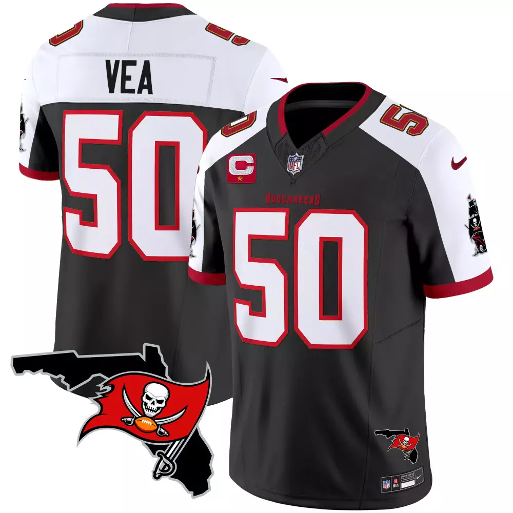 Vita Vea 50 Buccaneers Jersey Black Men Game White Red Alternate Vapor Limited All