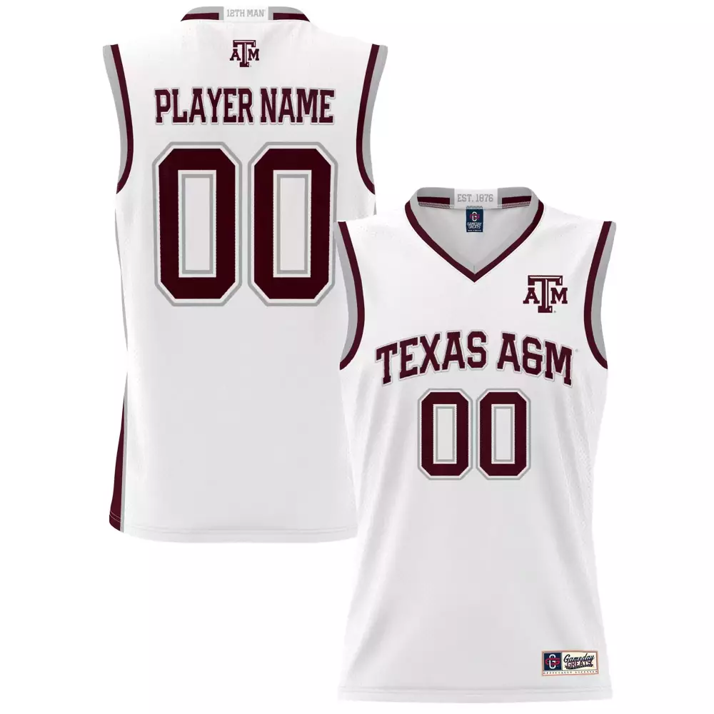 Texas A&m Jersey White Maroon Grey Custom All Stitched Vapor