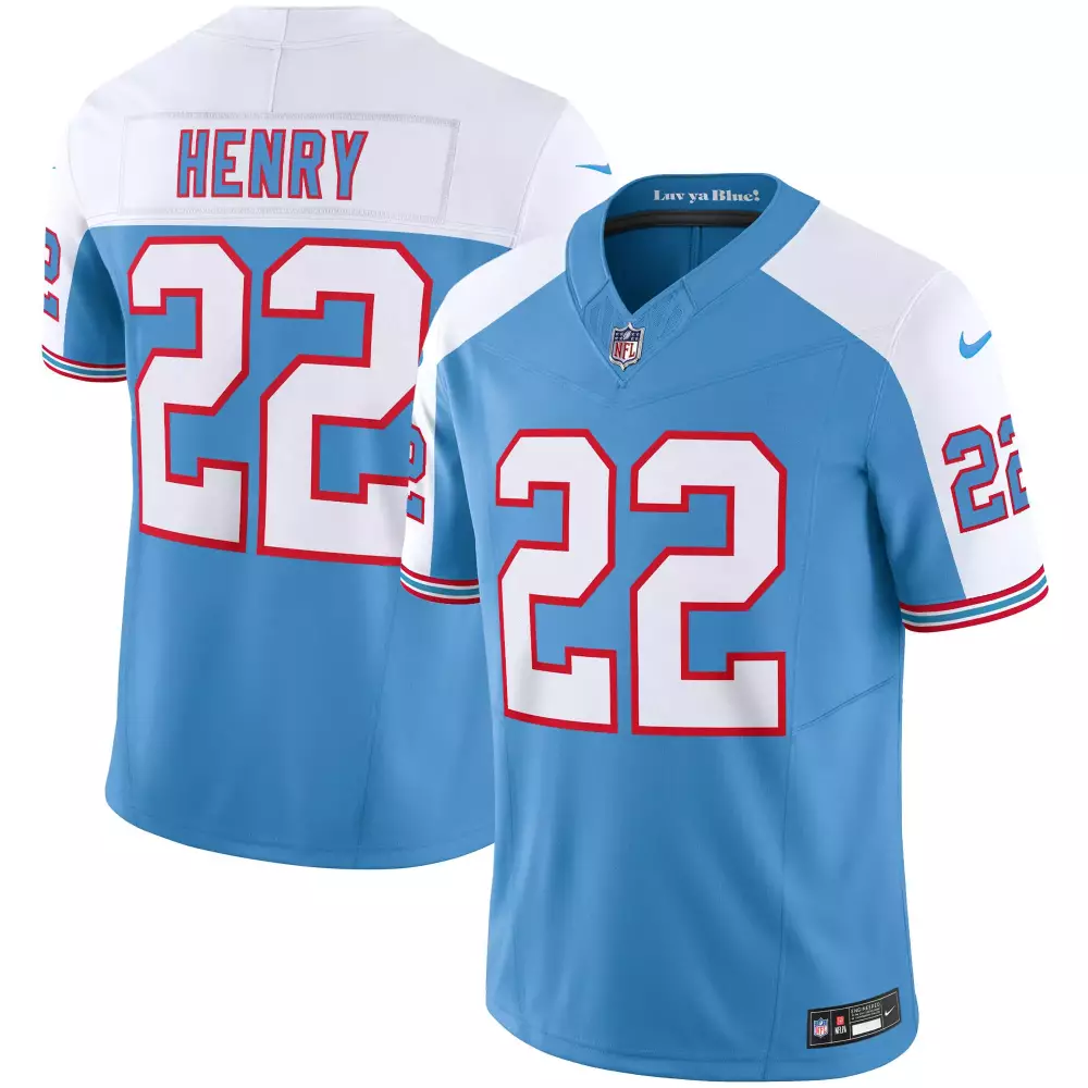 Derrick Henry 22 Tennessee Titans Jersey Light Blue Men Standard Alternate White