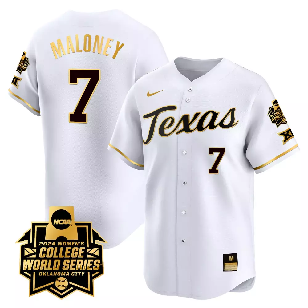 Ashton Maloney 7 Texas Jersey White 2024 Women's College World Series Longhorns Women