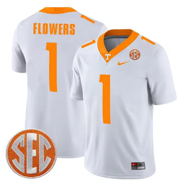 Flowers Volunteers 1 Jersey White Tennessee Men Orange All Stitched Vapor