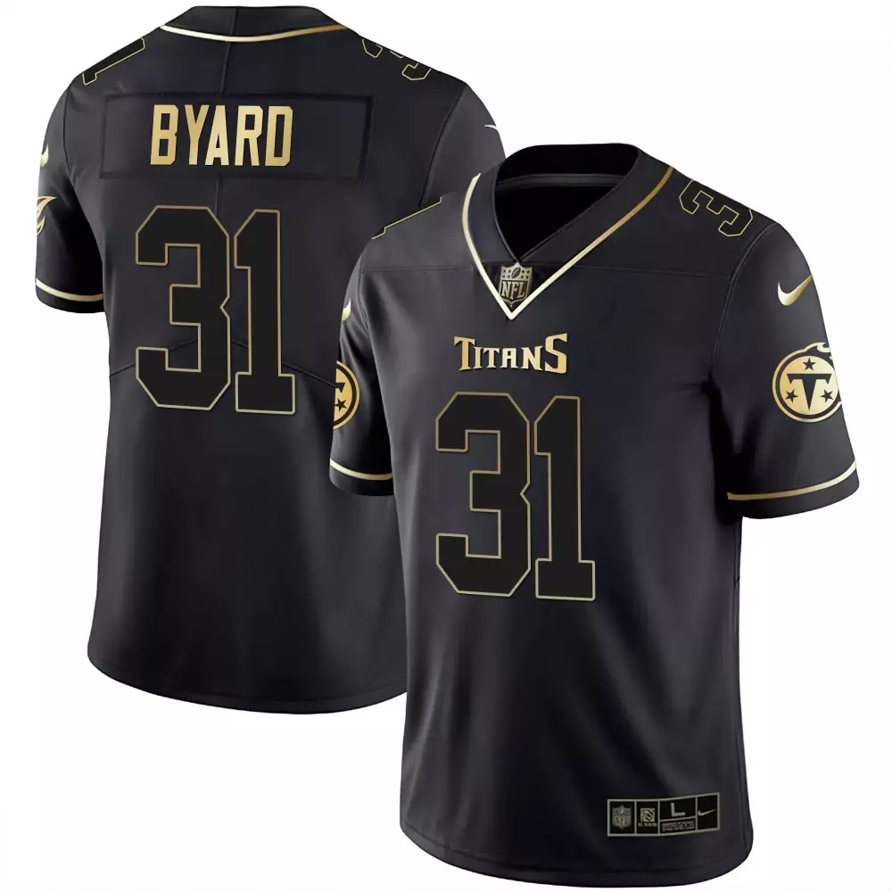 Kevin Byard 31 Titans Jersey Black Men Standard Gold All Stitched