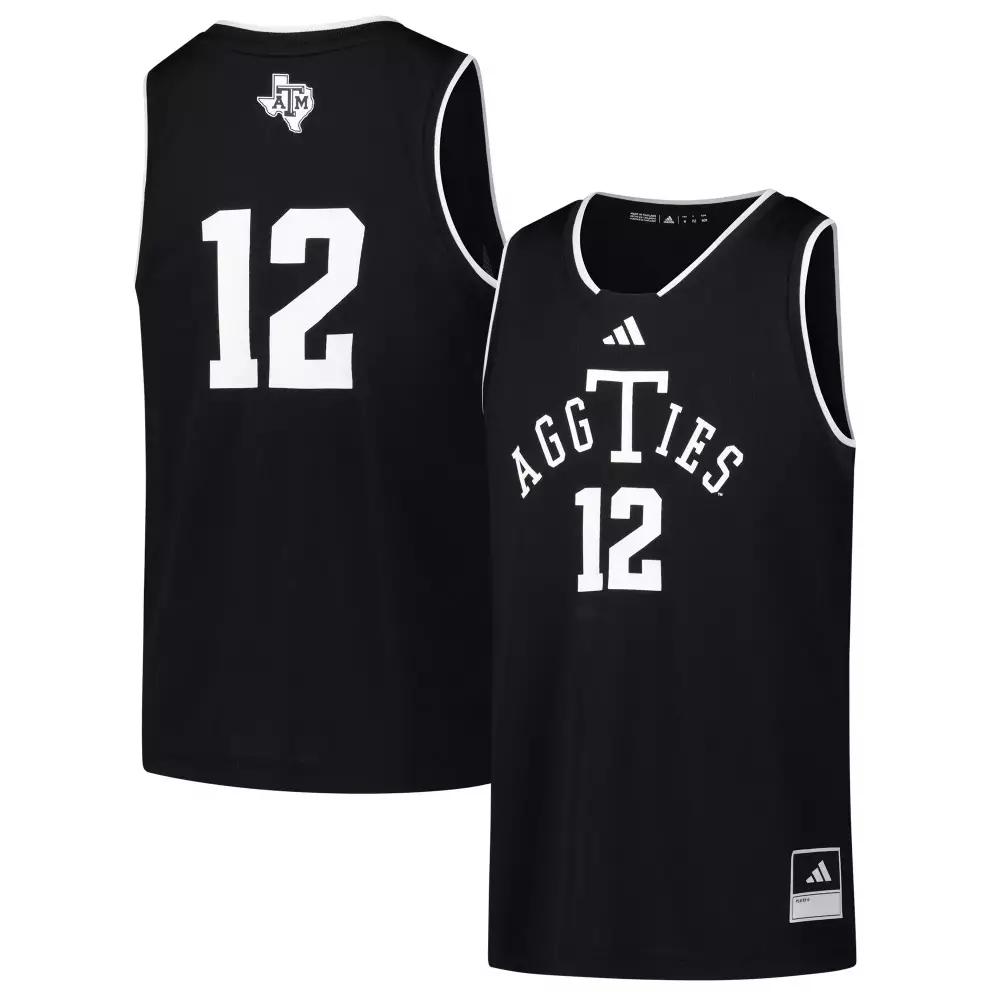 M Aggies 12 Texas A&m Jersey Black Men White All Stitched Vapor