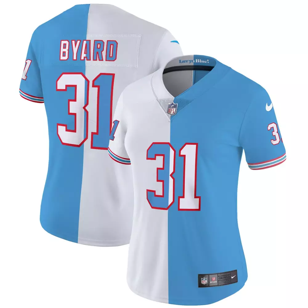 Kevin Byard 31 Tennessee Titans Jersey Blue Women Replica Split Design White Red