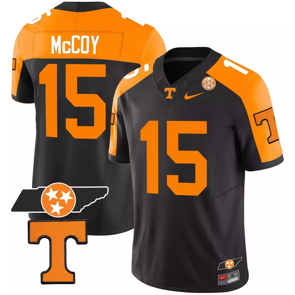 Bru Mccoy 15 Tennessee Volunteers Jersey Black Null Men Orange Alternate v2 Stitched