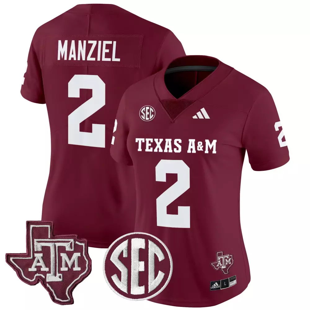 Manziel M 2 Texas A&m Jersey Maroon Men White Vapor All Stitched