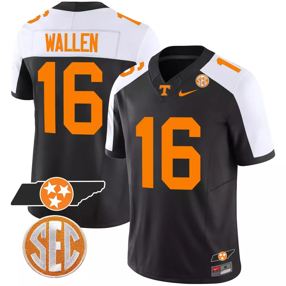 Morgan Wallen 16 Jersey Black Tennessee Volunteers 2023 Men Orange White Alternate