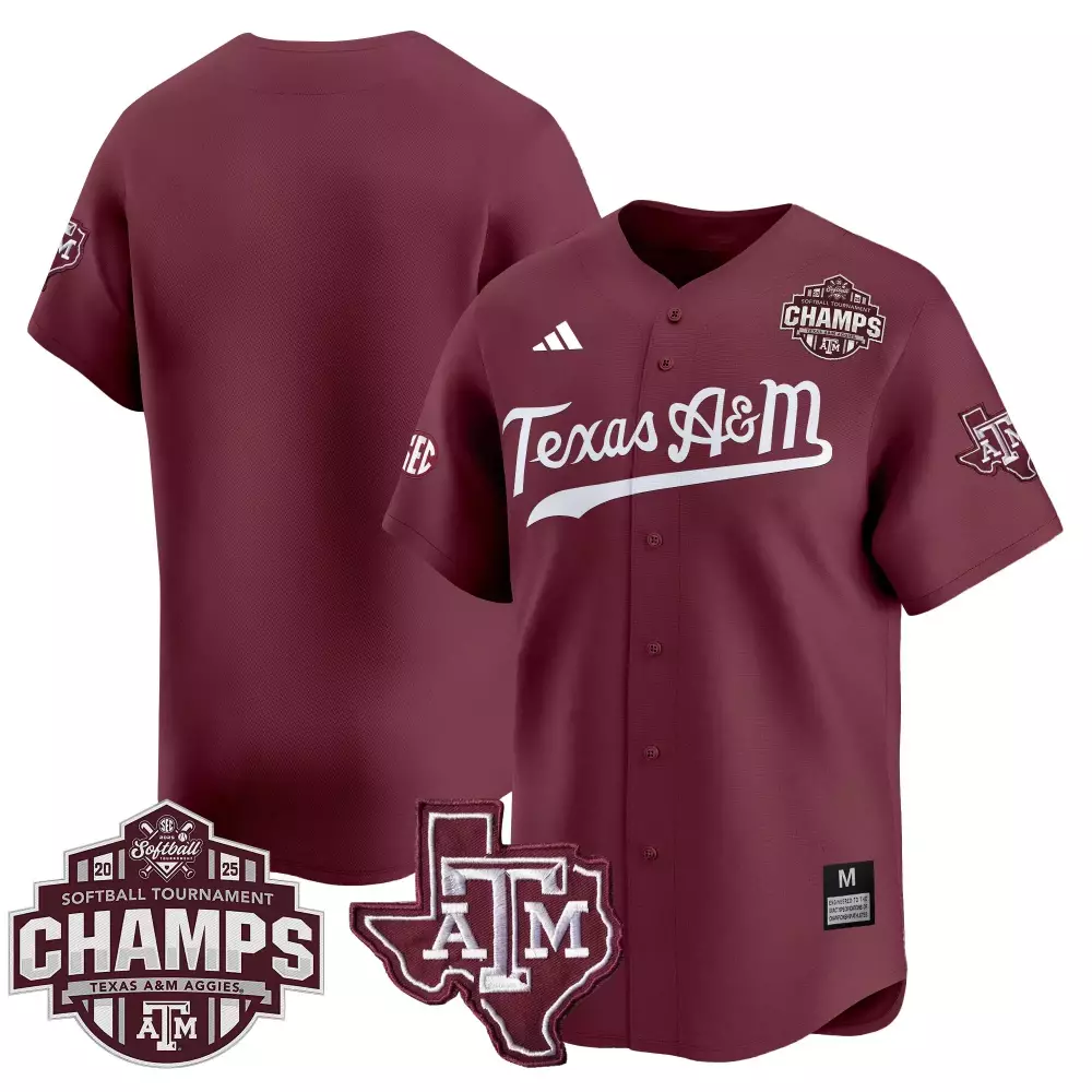 M Aggies Texas A&m Jersey Maroon 2025 Softball Tournament Champs Women White Vapor