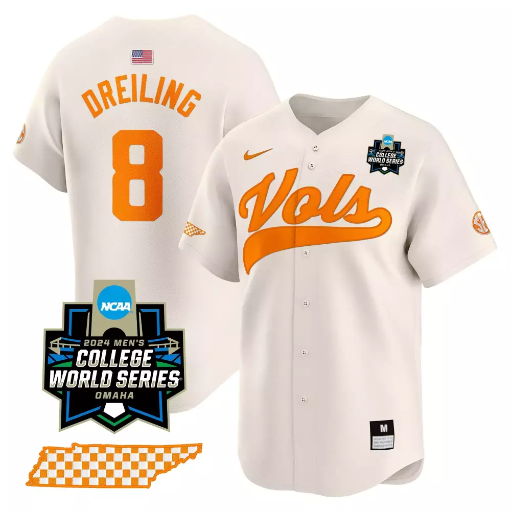 Dylan Dreiling 8 Jersey White Tennessee Volunteers Men Orange Vapor Premier Limited