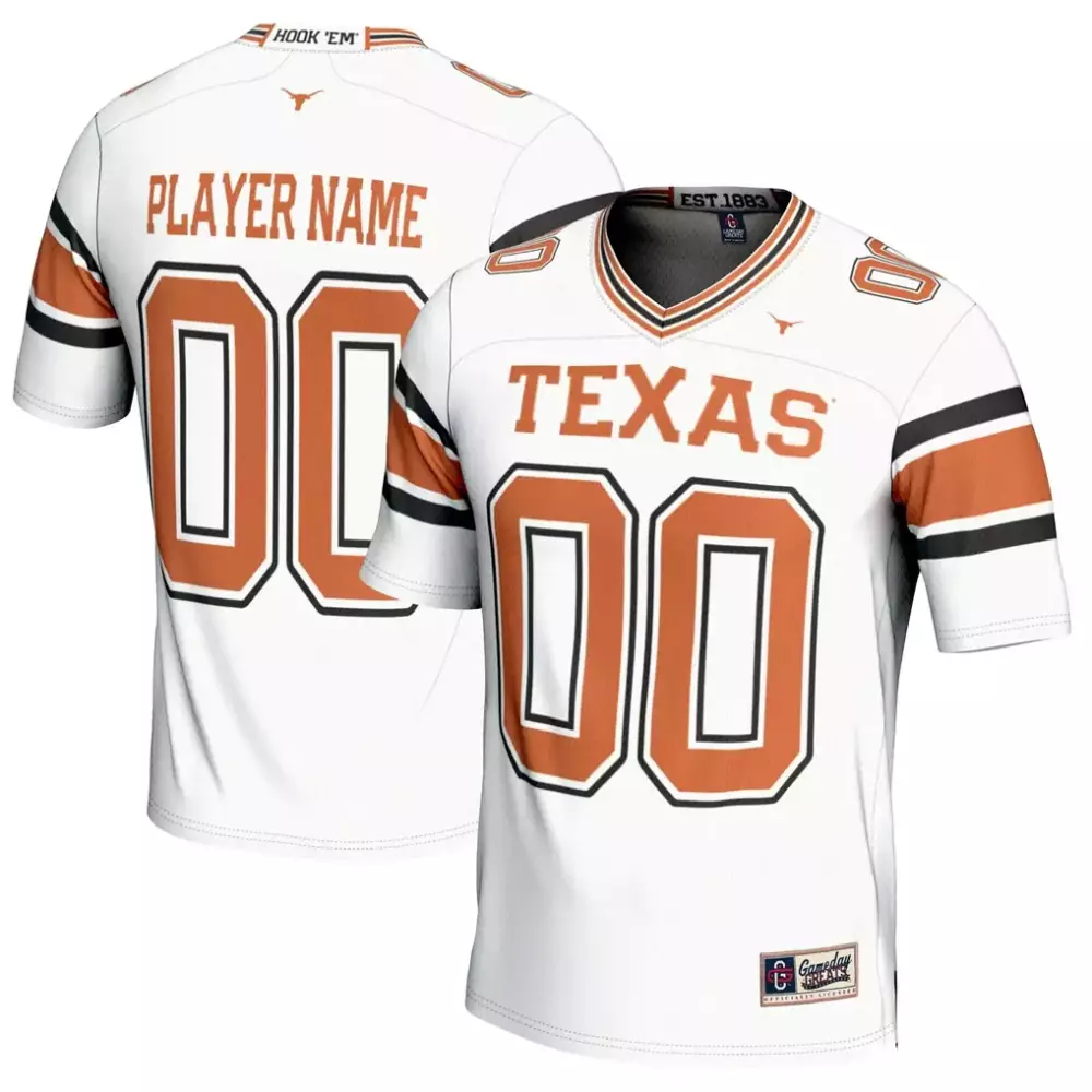 Texas Jersey White Men Orange Black Gameday Fashion