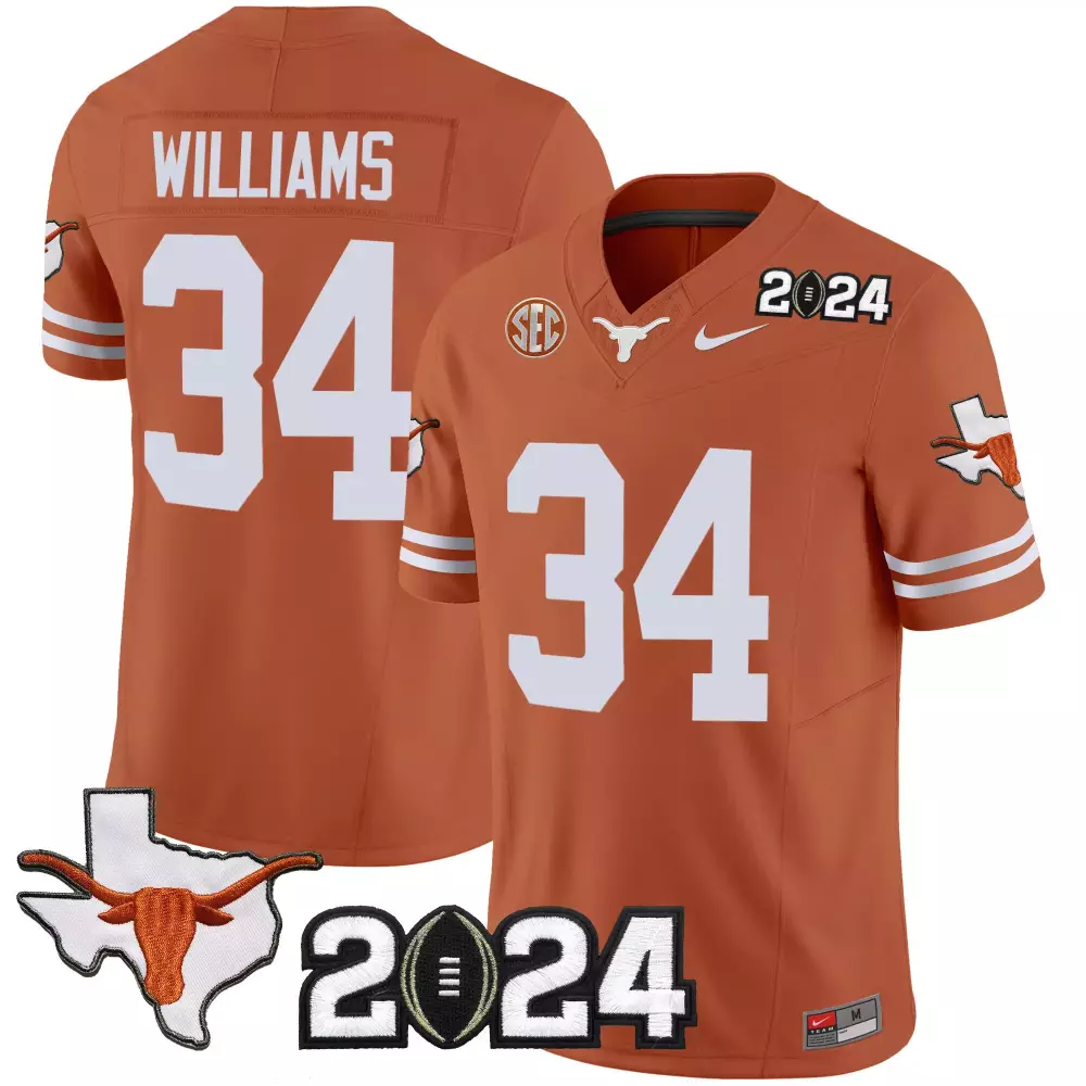Ricky Williams 34 Texas Longhorns Jersey Orange 2024 Men White Vapor Limited All