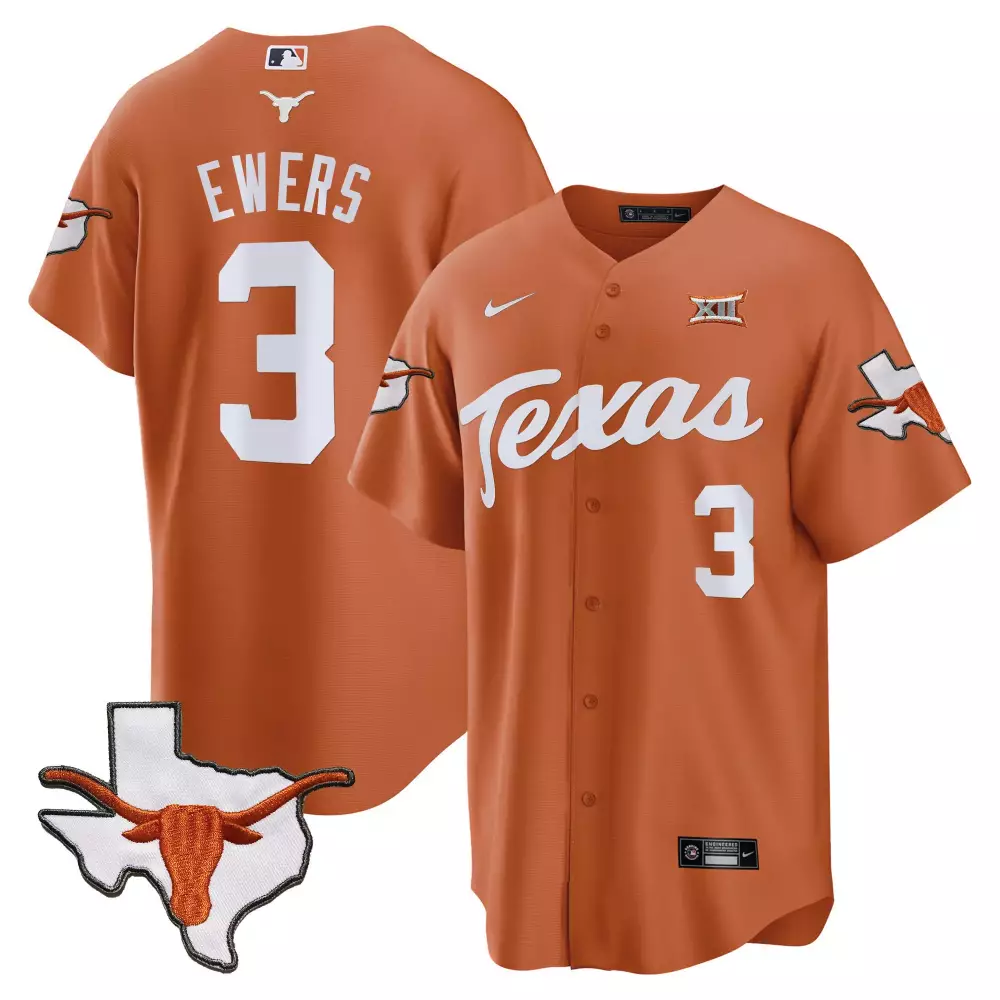 Quinn Ewers 3 Texas Longhorns Jersey Orange Men White All Stitched