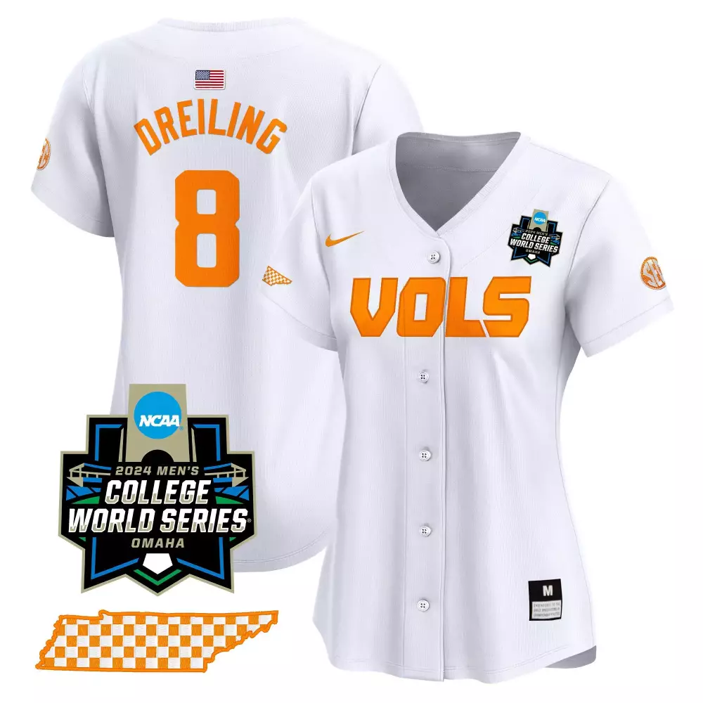 Dylan Dreiling 8 Jersey White Tennessee Volunteers 2024 Women Orange Vapor Premier