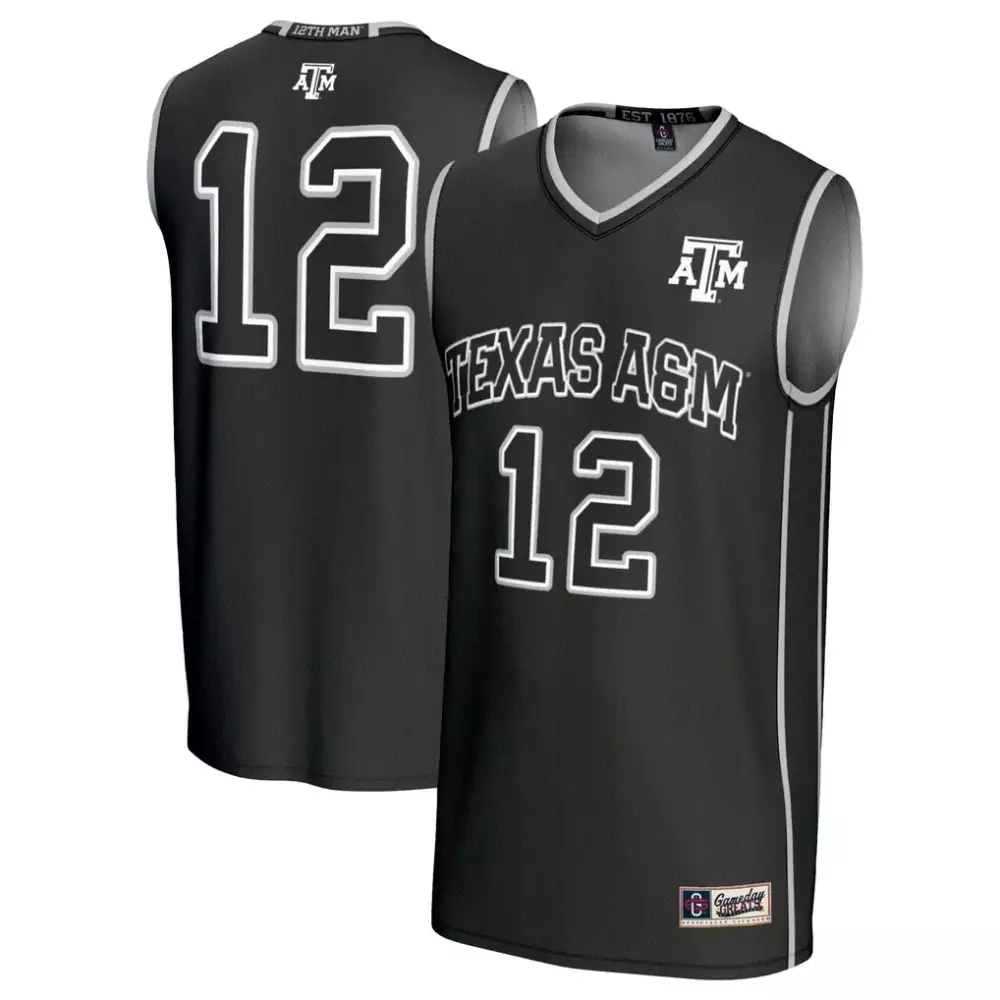 12th Man 12 Texas A&m Aggies Jersey Black Men White Gameday Fashion