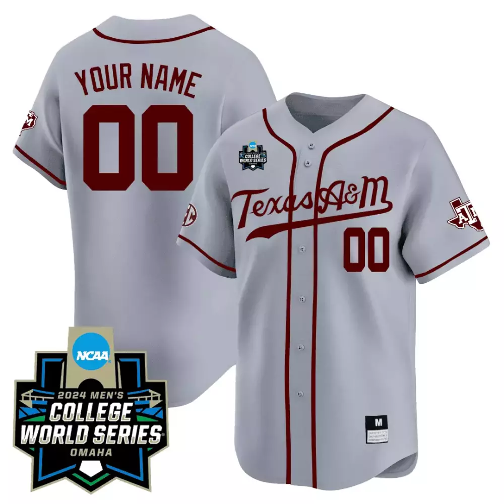 Custom Texas A&m Jersey Gray Men Maroon Alternate Vapor Premier Limited All Stitched
