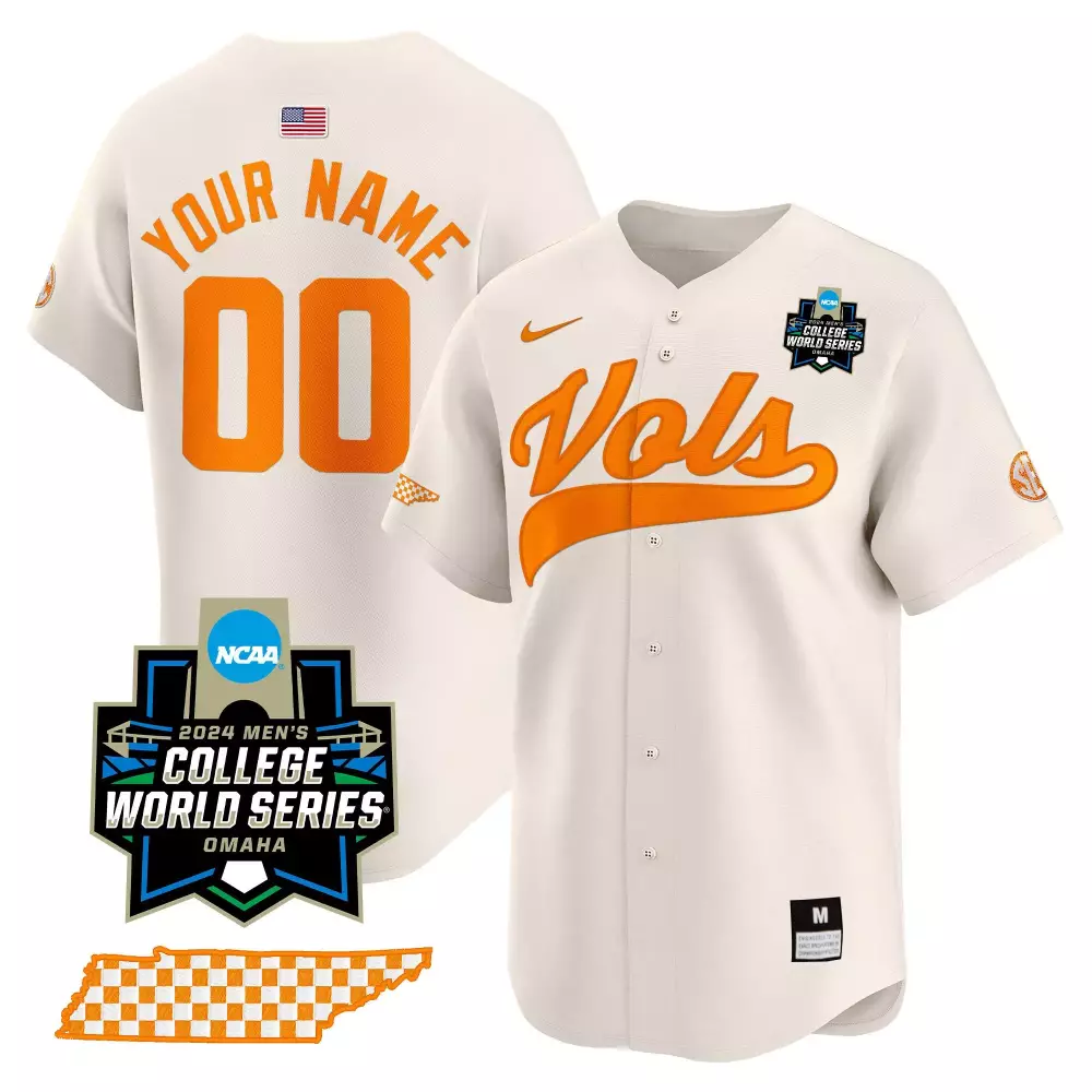 Custom Tennessee Volunteers Jersey White Men Orange Vapor Premier Limited v2 All