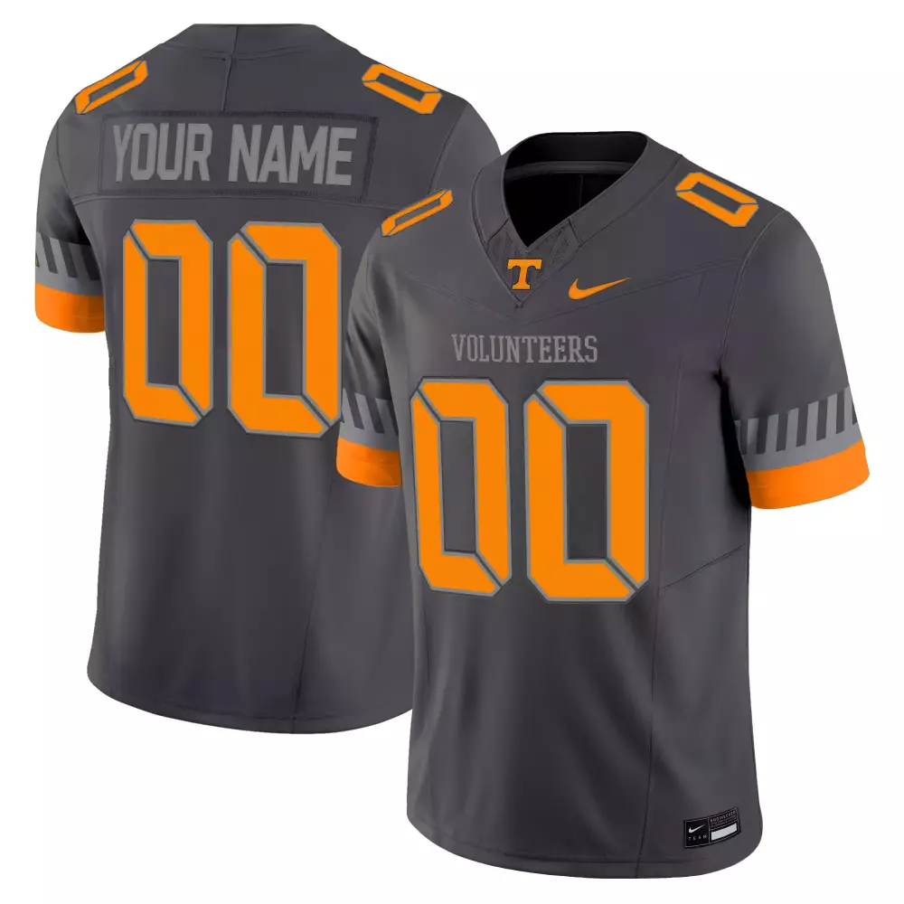 Custom Tennessee Volunteers Jersey Charcoal Men Orange Grey Vapor Limited Stitched