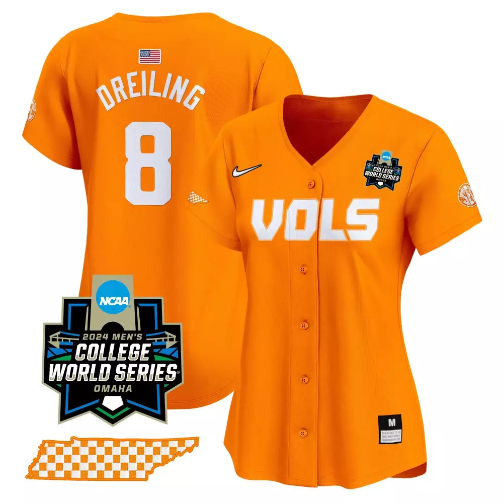 Dylan Dreiling 8 Jersey Orange 2024 College World Series Tennessee Volunteers Women