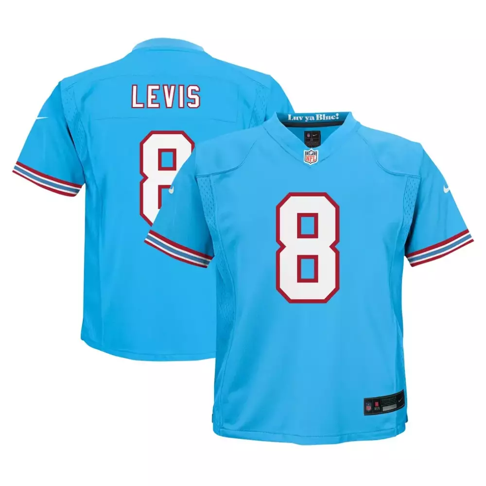 Will Levis 8 Houston Oilers Jersey Light Blue Luv Ya Men Alternate Red White Game