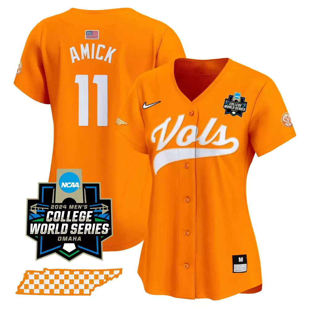 Billy Amick 11 Jersey Orange 2024 College World Series Tennessee Volunteers Women