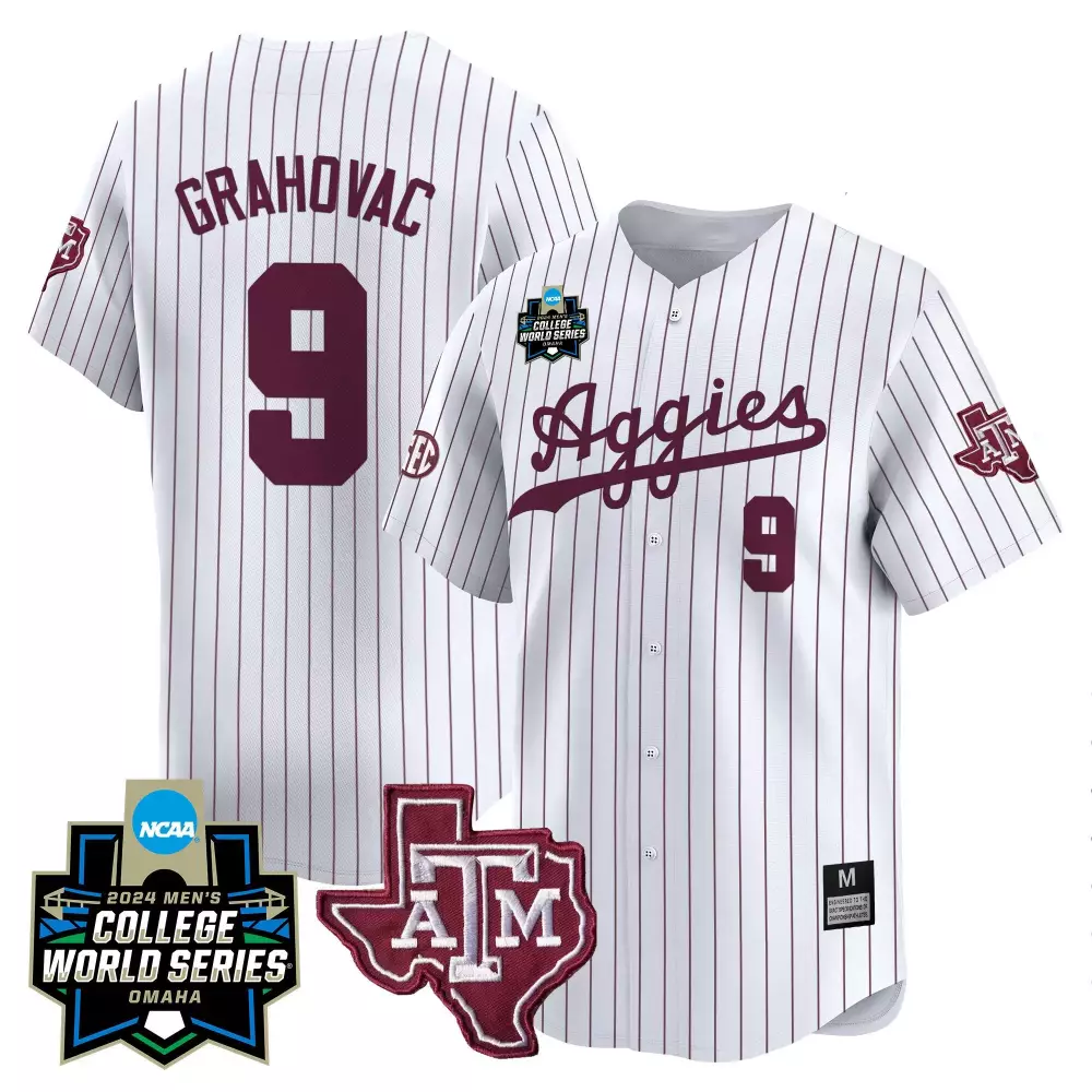 Gavin Grahovac 9 Texas A&m Aggies Jersey Maroon 2024 Men's College World Series Men