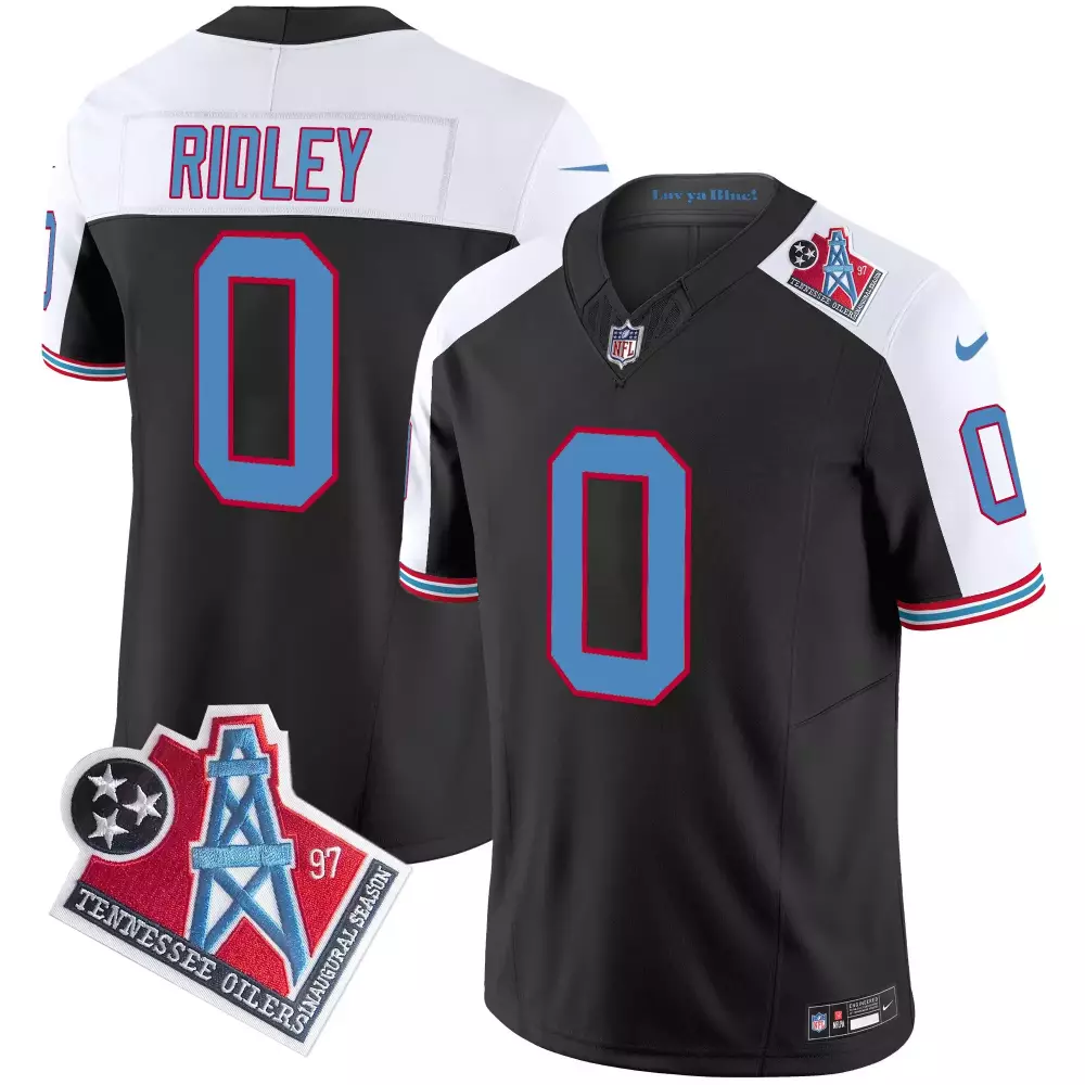Calvin Ridley Tennessee Titans Jersey Black Men Throwback Alternate Design White