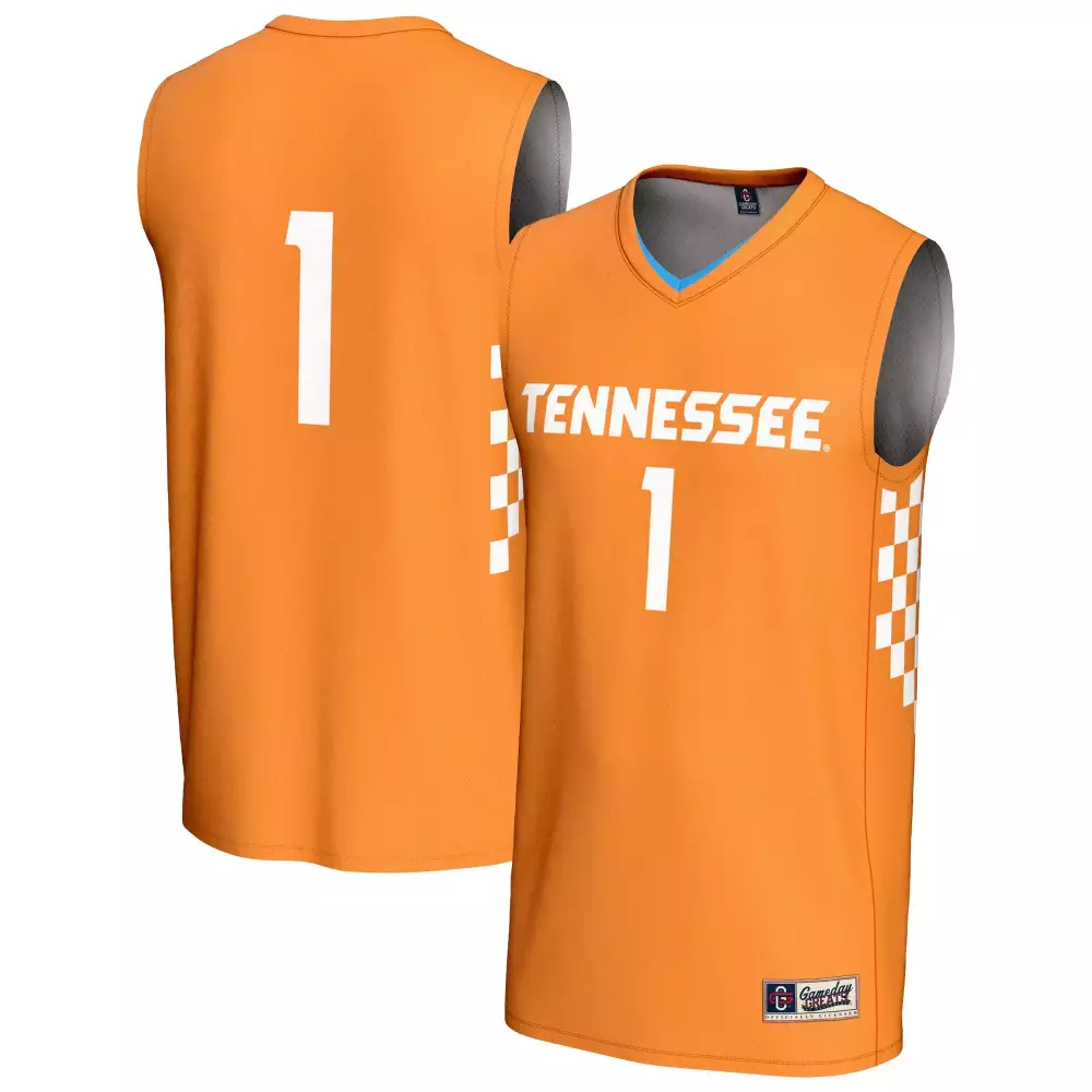 Volunteers 1 Tennessee Jersey Orange Ncaa Gameday Couture Men Split Design White