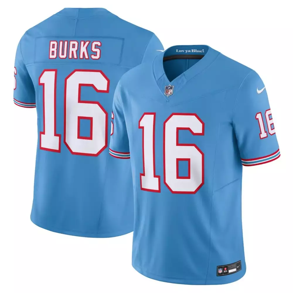 Treylon Burks 16 Tennessee Titans Jersey Light Blue Men White Red Vapor Limited