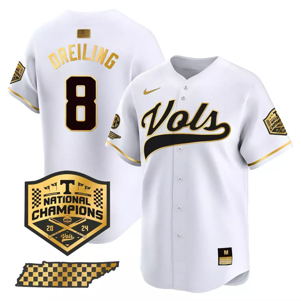 Dylan Dreiling 8 Vols Jersey White National Champions 2024 American Flag Men Black
