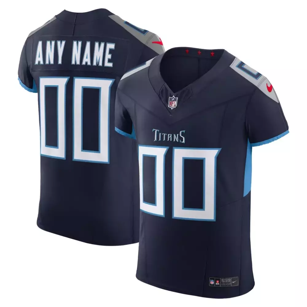 Titans Jersey Navy Blue Light Gray White Red Vapor Elite Custom