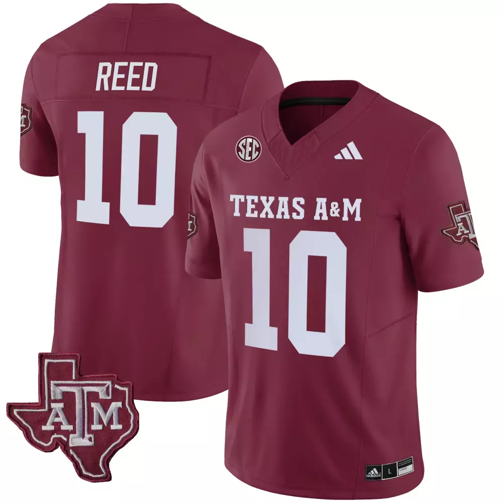 Reed M 10 Texas A&m Jersey Maroon Men White All Stitched Vapor