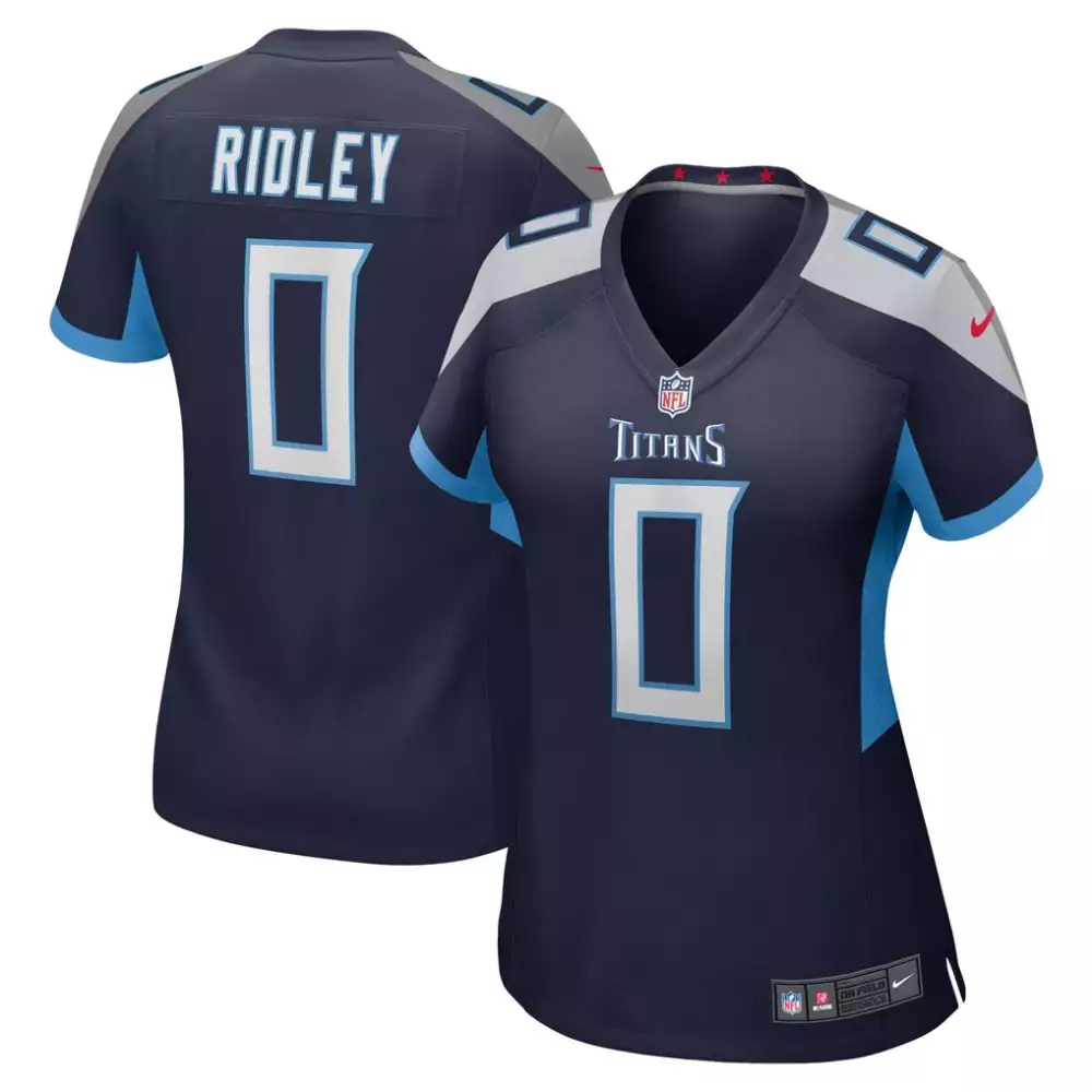 Calvin Ridley Titans Jersey Navy Blue Women Replica Light Gray White Game