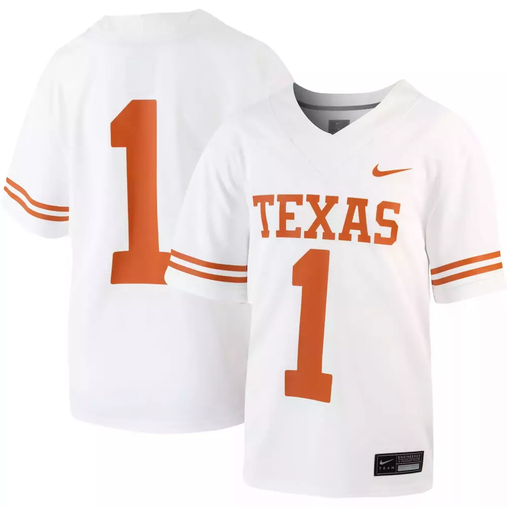 Bijan Robinson 1 Texas Longhorns Jersey White Men Orange All Stitched Vapor