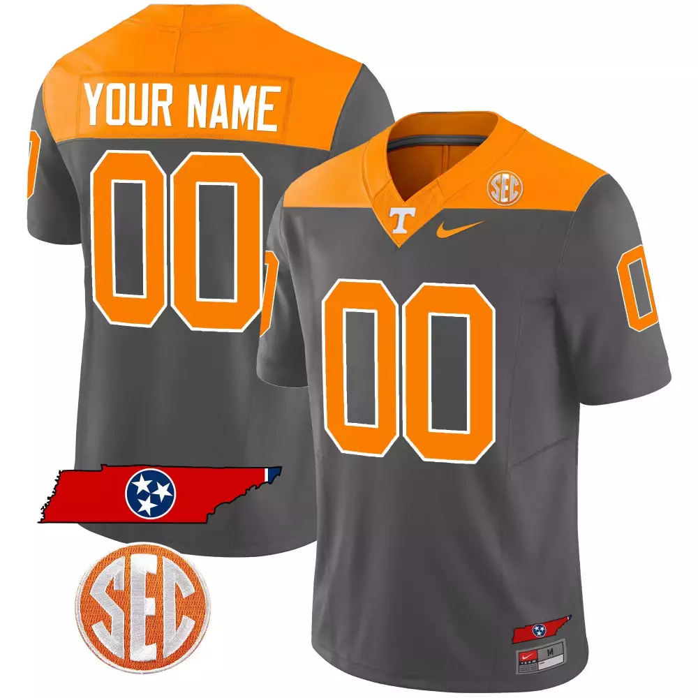 Custom Tennessee Volunteers Jersey Gray Men Orange Alternate Vapor Limited v2 All