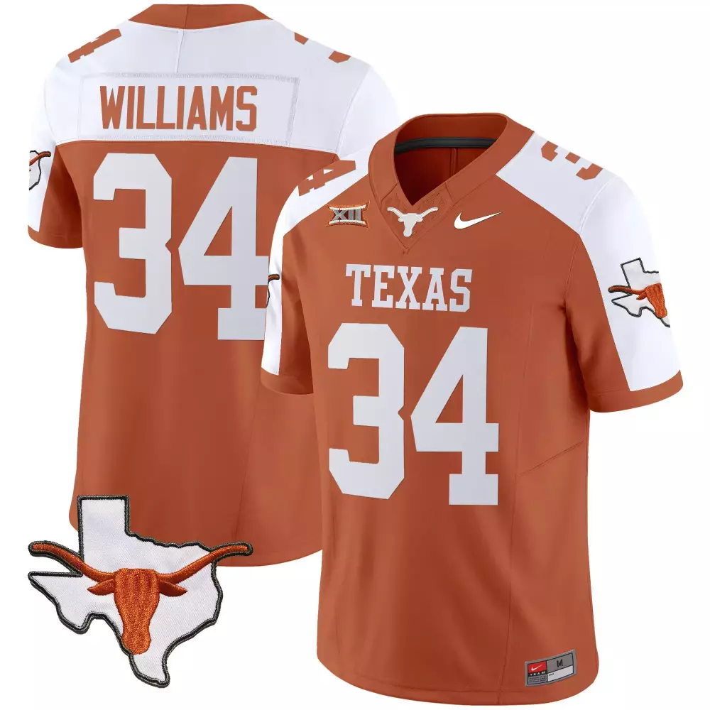 Ricky Williams 34 Texas Jersey Orange Xii Men White Alternate Vapor Limited v3 All