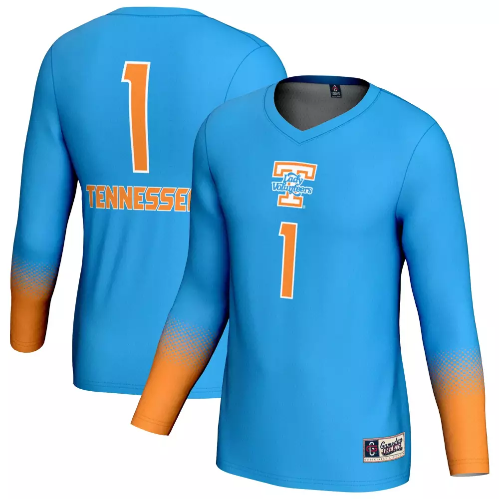 Tennessee 1 Lady Volunteers Jersey Blue Women Long Sleeve Orange All Stitched Vapor