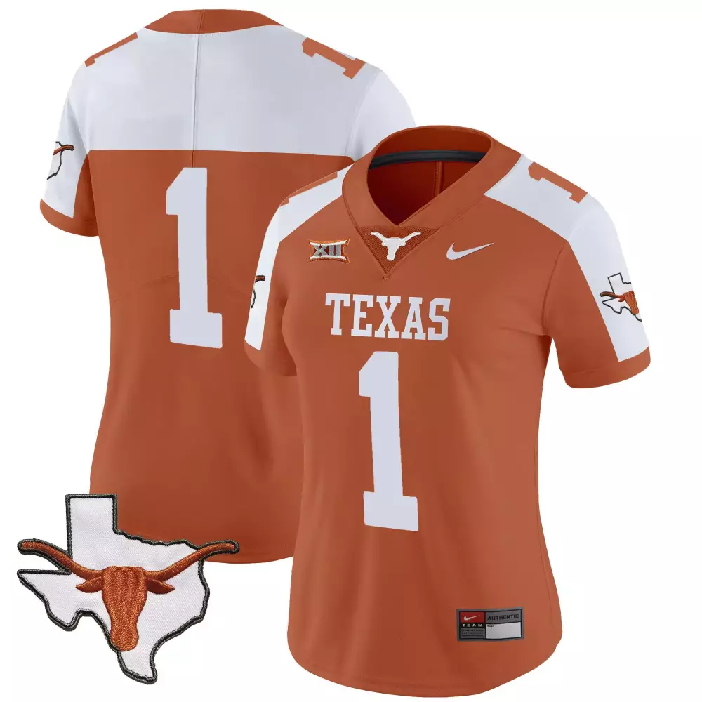 Bijan Robinson 1 Texas Longhorns Jersey Orange Ncaa Big State Outline Longhorn Women