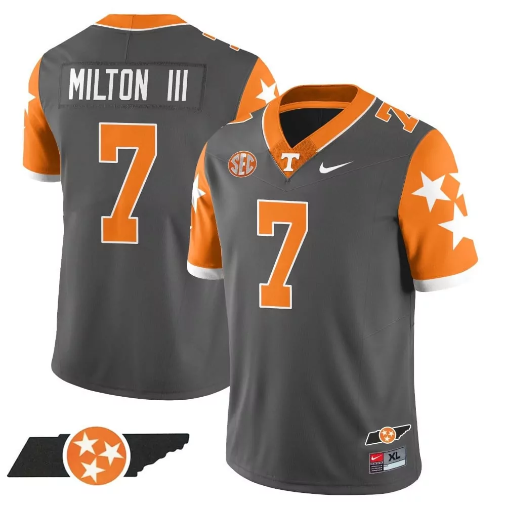 Joe Milton 7 Tennessee Volunteers Jersey Gray Men Orange White Alternate Vapor Limited