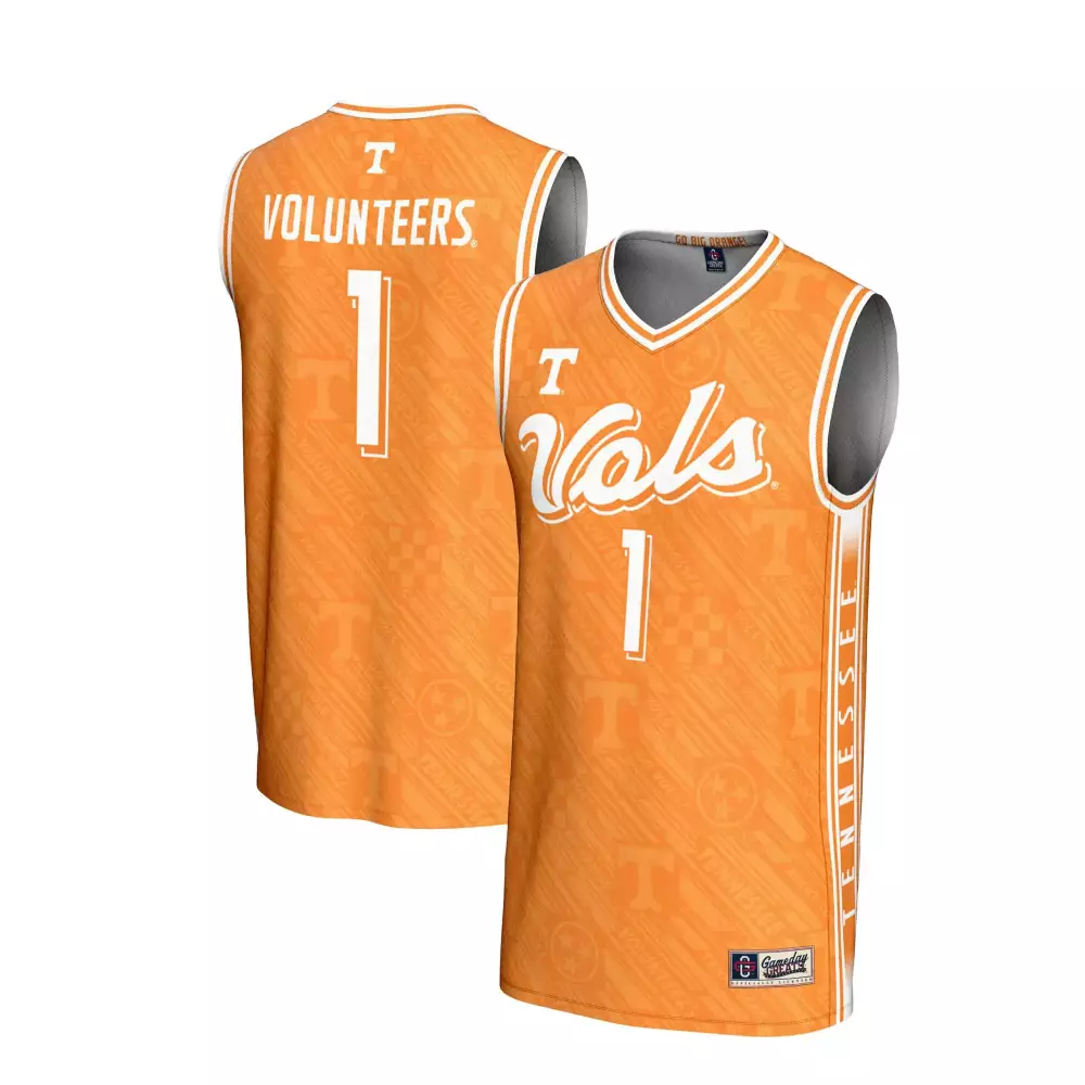 Custom Tennessee Volunteers 1 Jersey Orange Men White All Stitched Vapor