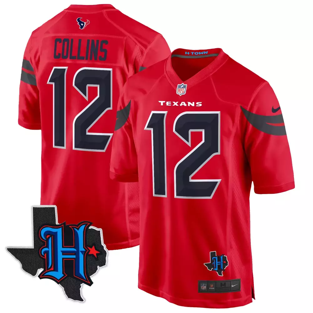 Nico Collins 12 Texans Jersey Red Texas H-town Men Houston Navy Gray Black Game All