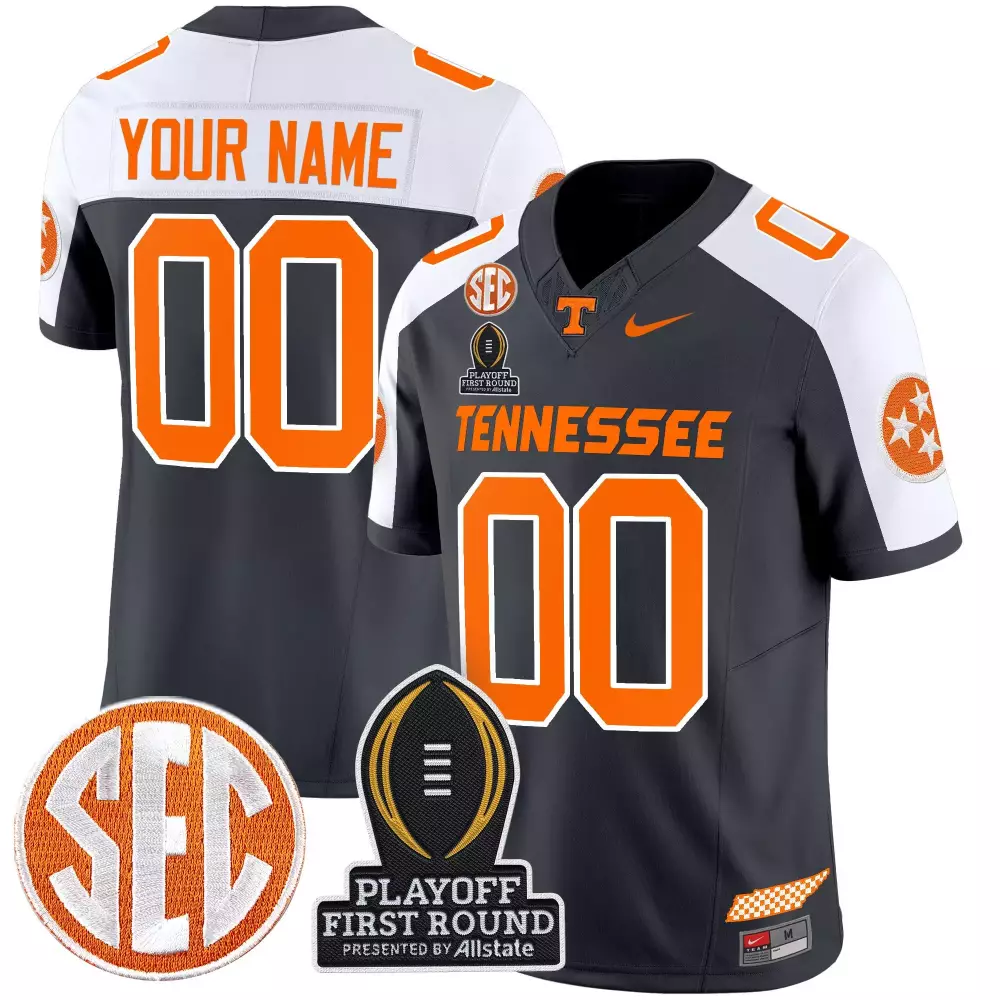 Custom Tennessee Volunteers Jersey Gray Playoff 2022 Men Orange White All Stitched