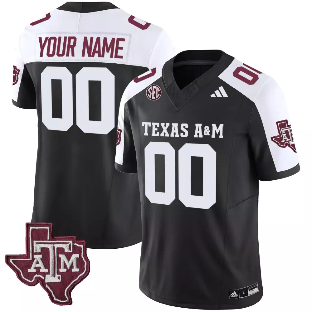 Custom Texas A&m Jersey Black Men White Maroon Alternate Vapor Limited v2 All Stitched