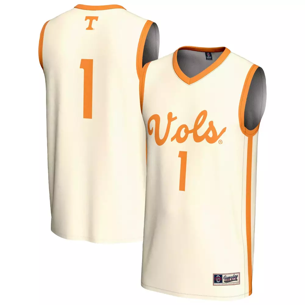 Custom Tennessee Volunteers 1 Jersey Cream Gameday Orange All Stitched Vapor