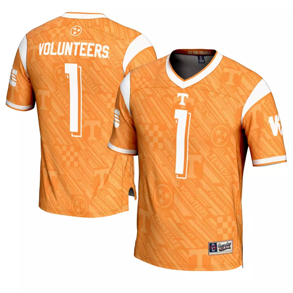 Volunteers 1 Tennessee Jersey Orange Gameday Greats Men Custom Design White All Stitched