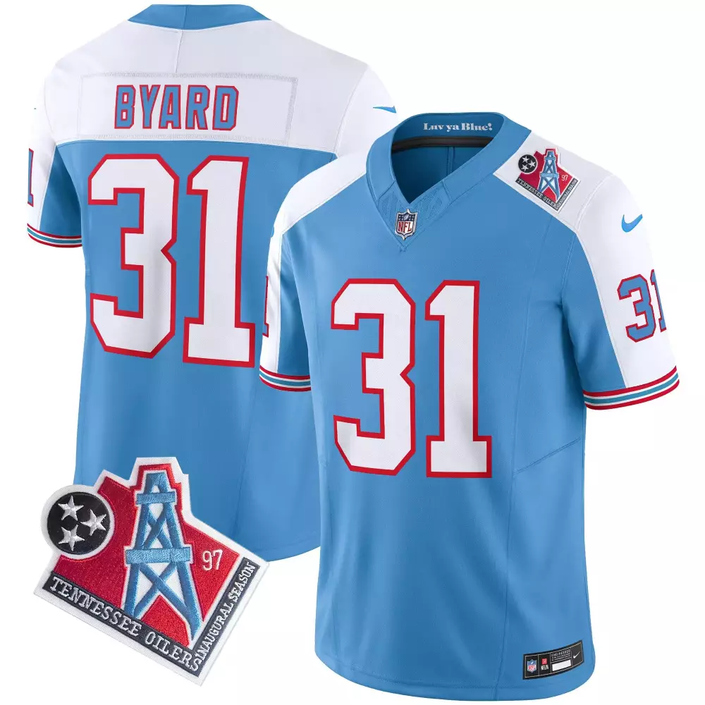 Kevin Byard 31 Tennessee Titans Jersey Light Blue Houston Oilers Throwback Men Alternate